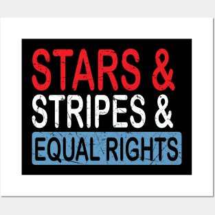 Stars Stripes And Equal Rights 4th Of July Women's Rights Posters and Art